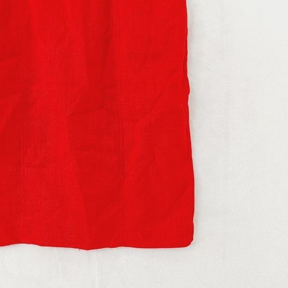 Ellen Tracy Cherry Red Sheath Key Hole Gold Hardware Waist Detail Dress P2039 - Picture 3 of 9